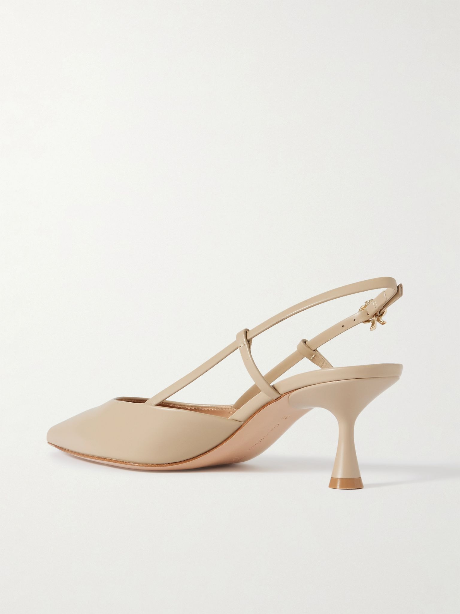 Ascent 55 leather slingback pumps Beige - 3