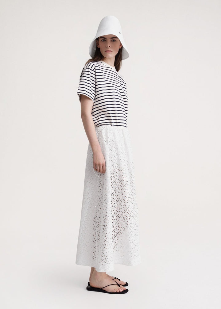 Straight cotton tee navy stripe - 3