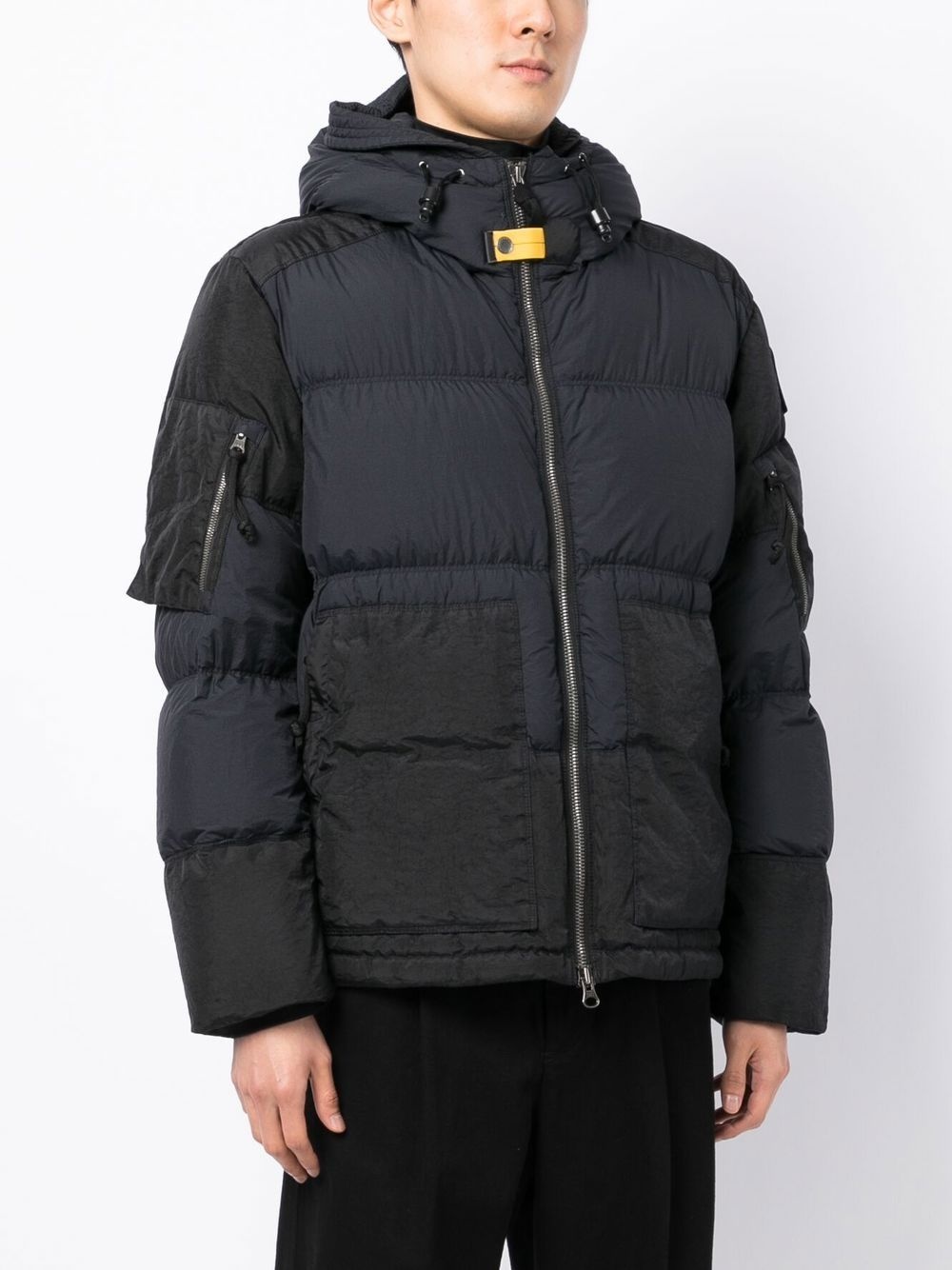 two-tone hooded padded jacket - 3