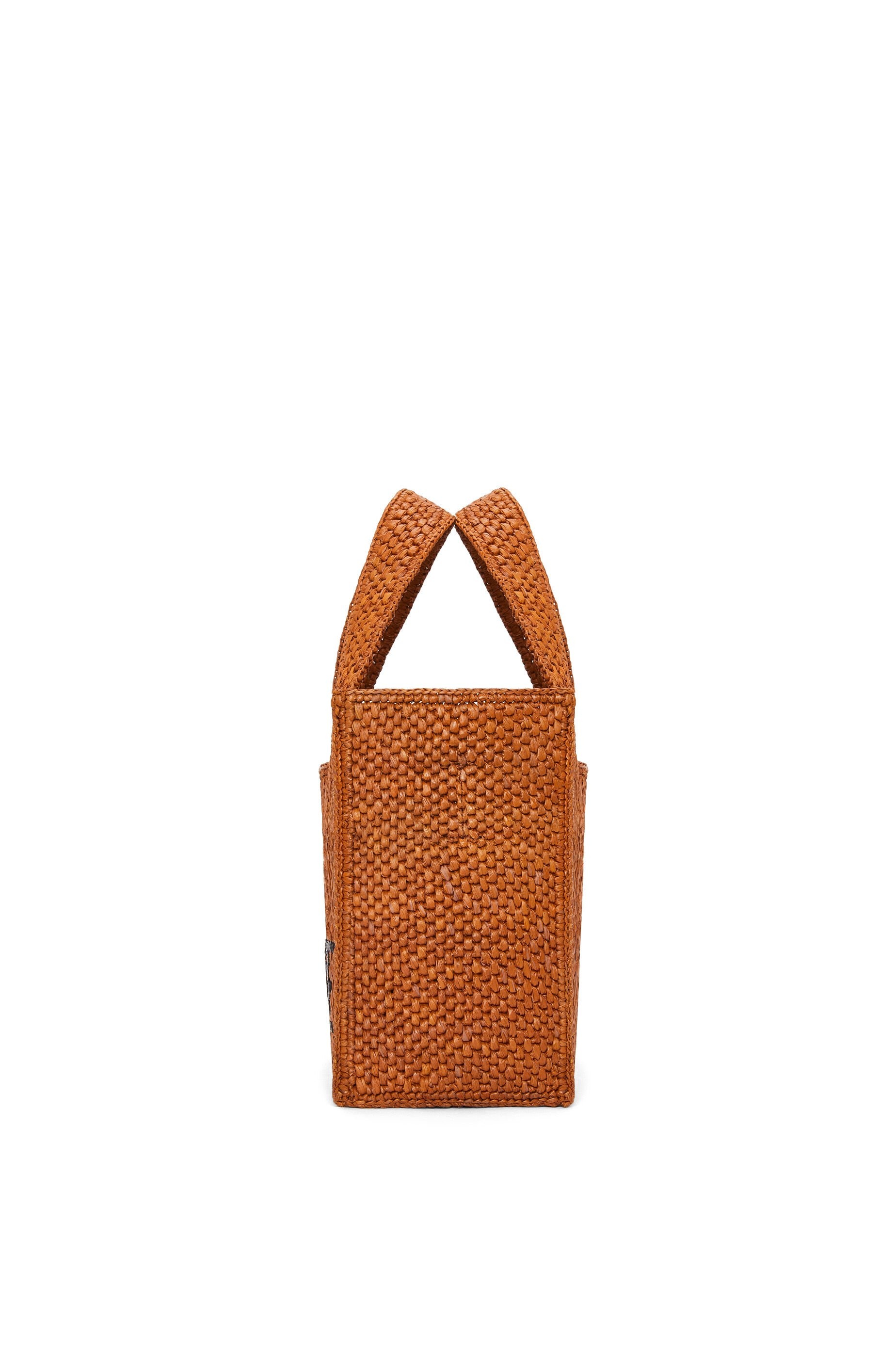 Small LOEWE Font Tote in raffia - 5