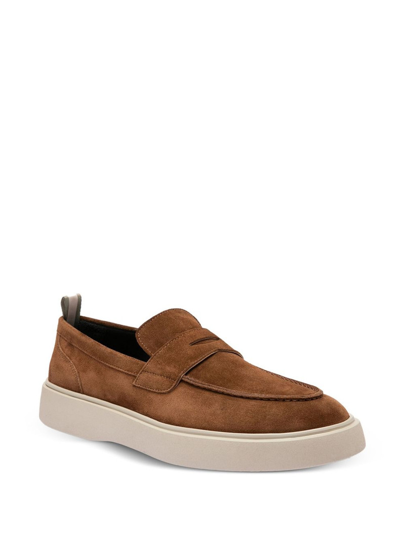 OFFICINE CREATIVE penny-strap suede loafers outlook