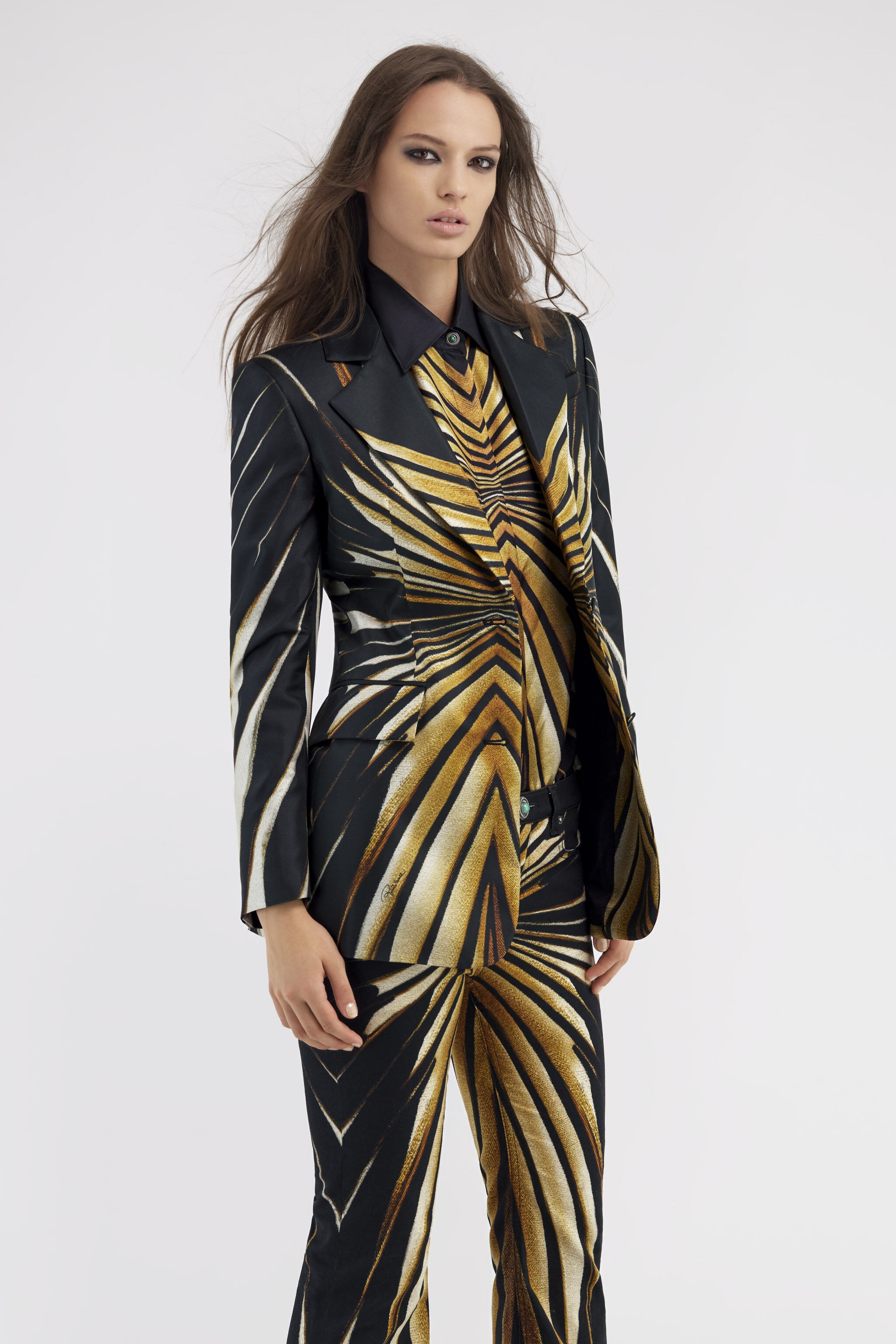 Single-breasted blazer with Ray of Gold print - 5