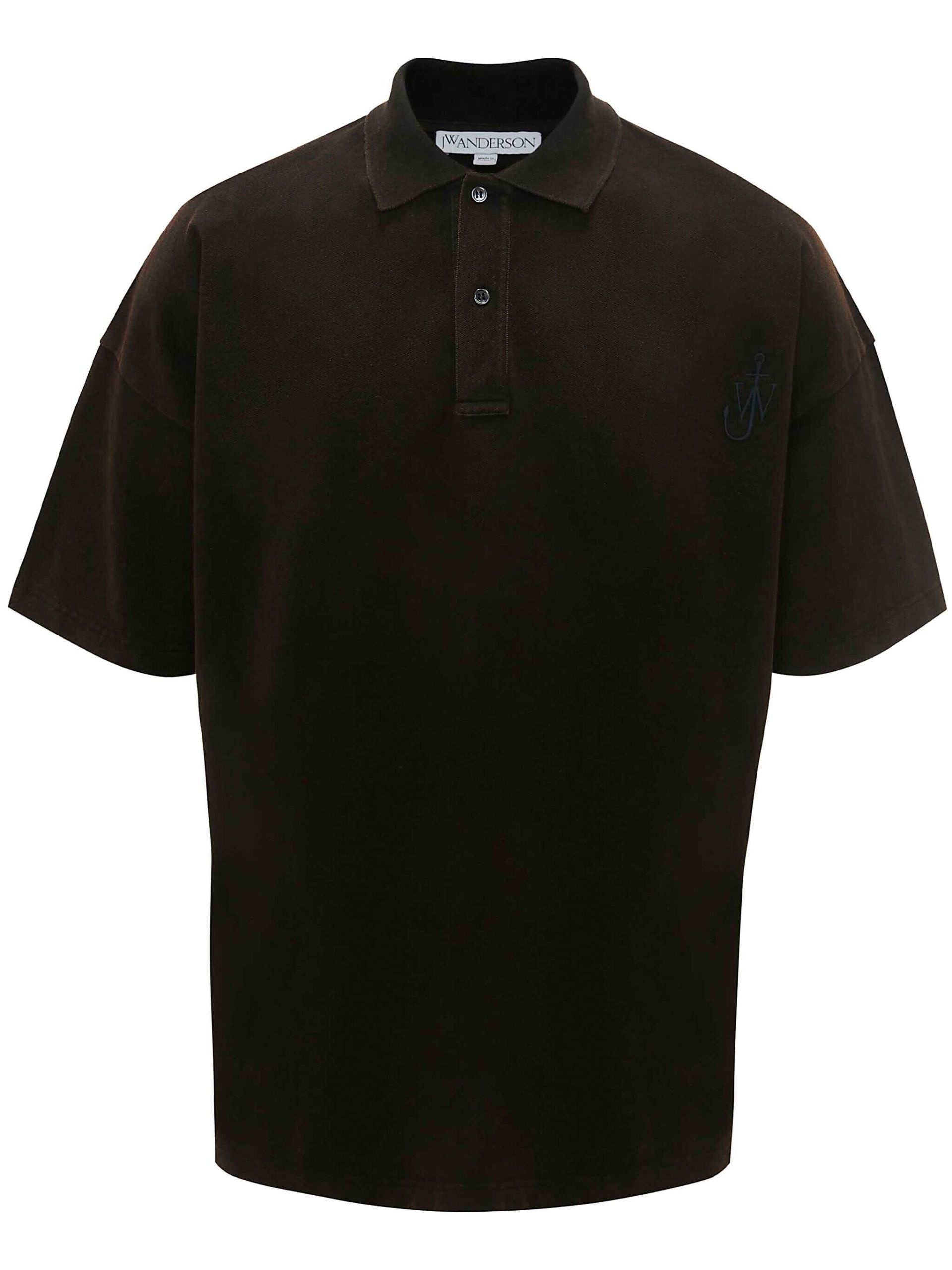 【送料&関税込】J.W. Anderson Brown Polo Shirt With Classic JW Anderson Brown Logo-Embroidered Polo Shirt