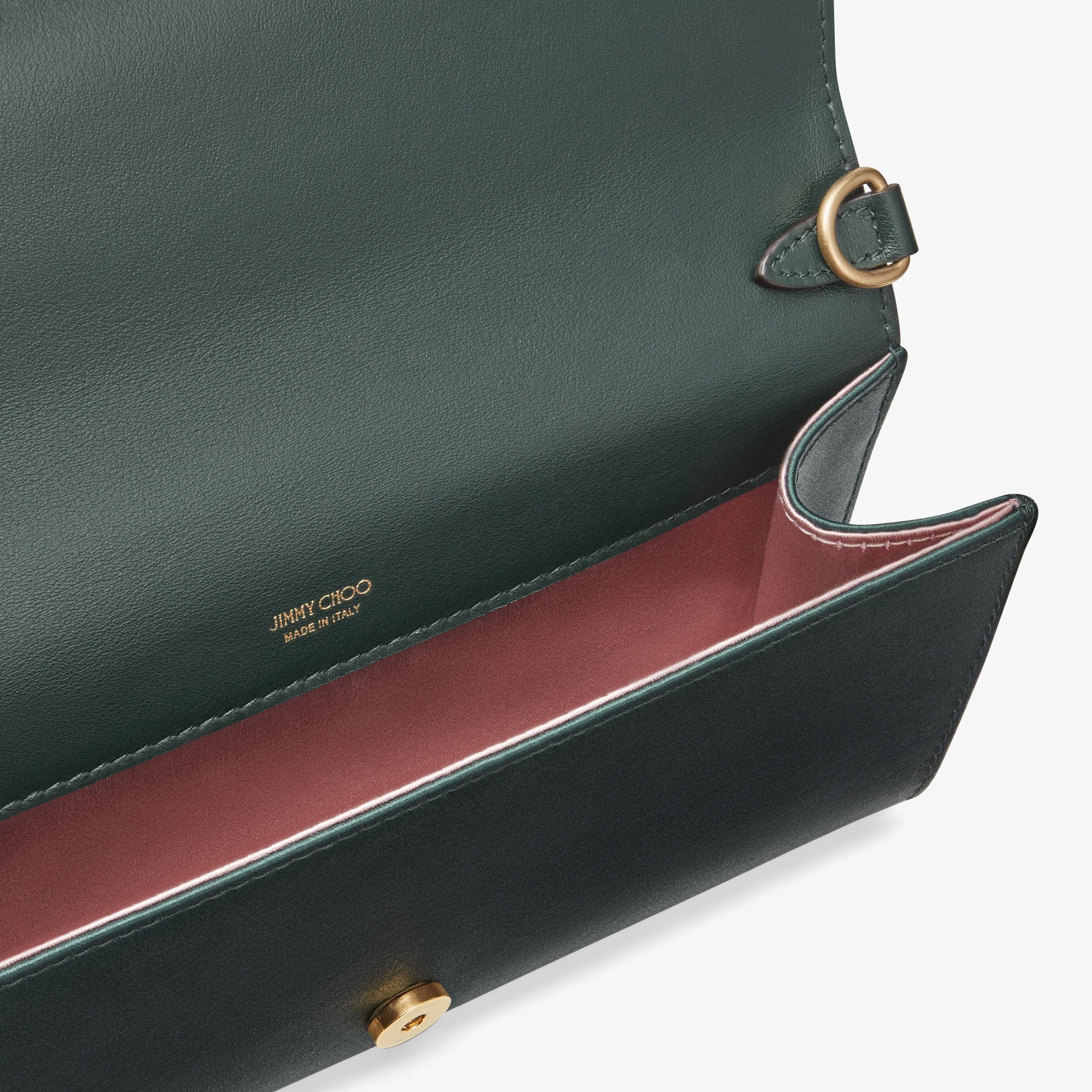 Diamond Mini Shoulder 
Dark Green Satin Mini Shoulder Bag - 5