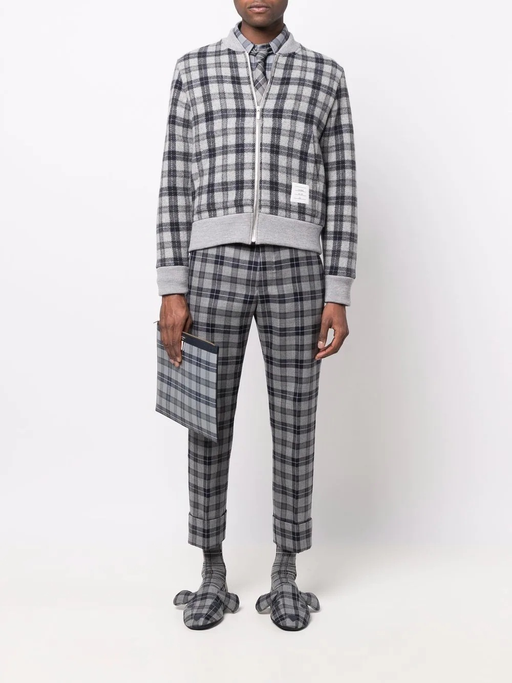 checked wool bomber jacket - 2