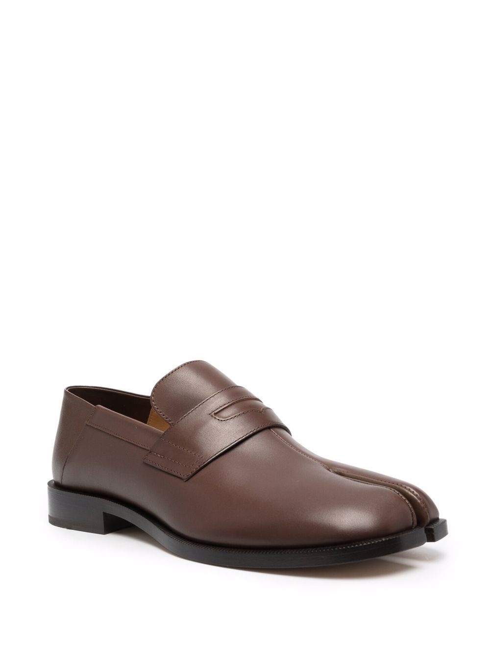 Tabi-toe polished-finish loafers - 2