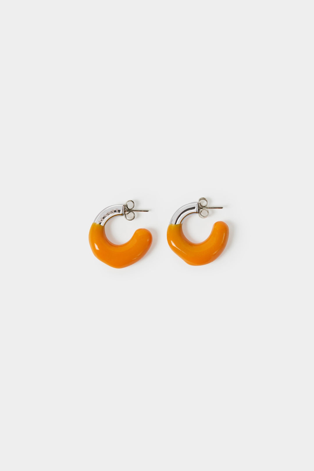 MINI RUBBERIZED EARRINGS SILVER / orange - 1