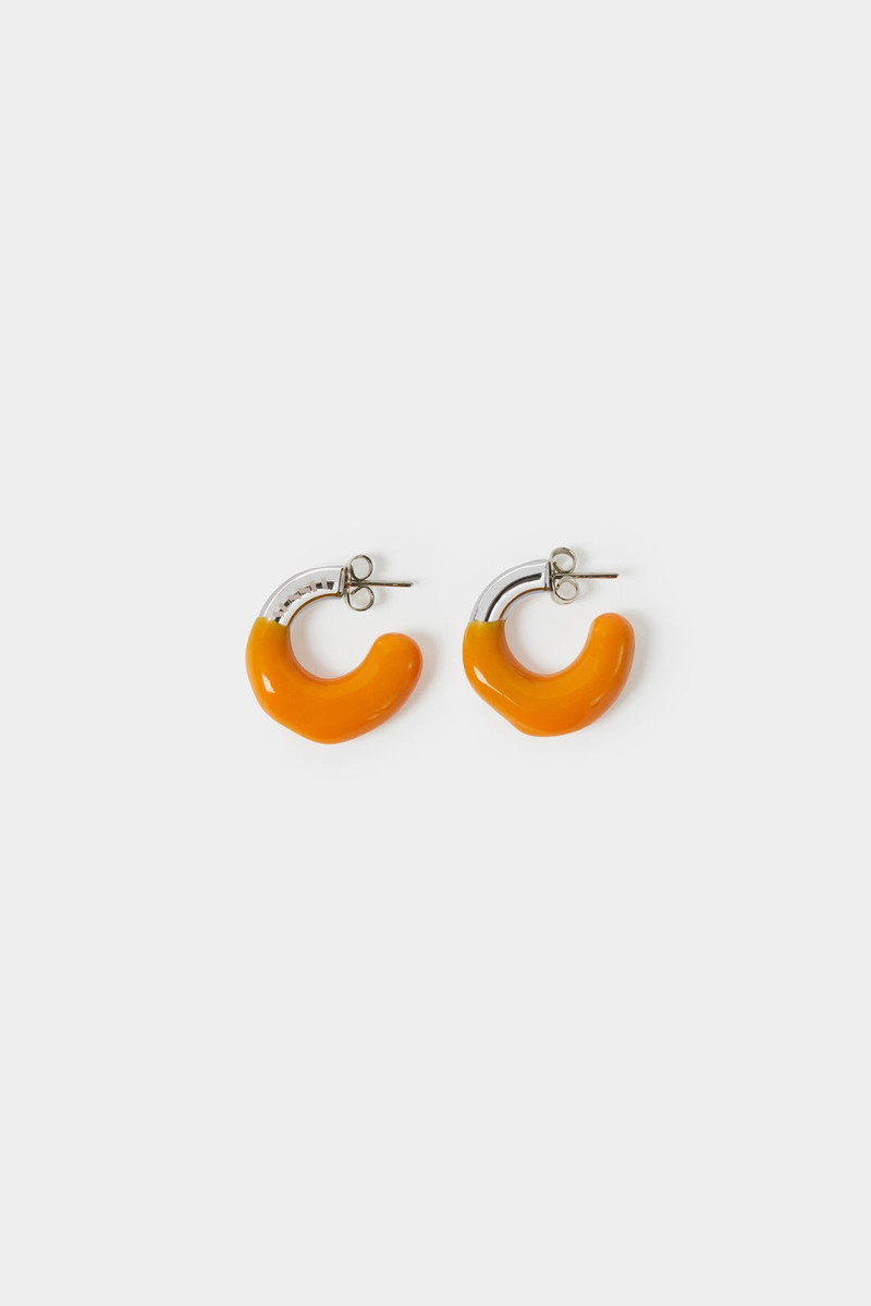 MINI RUBBERIZED EARRINGS SILVER / orange 1