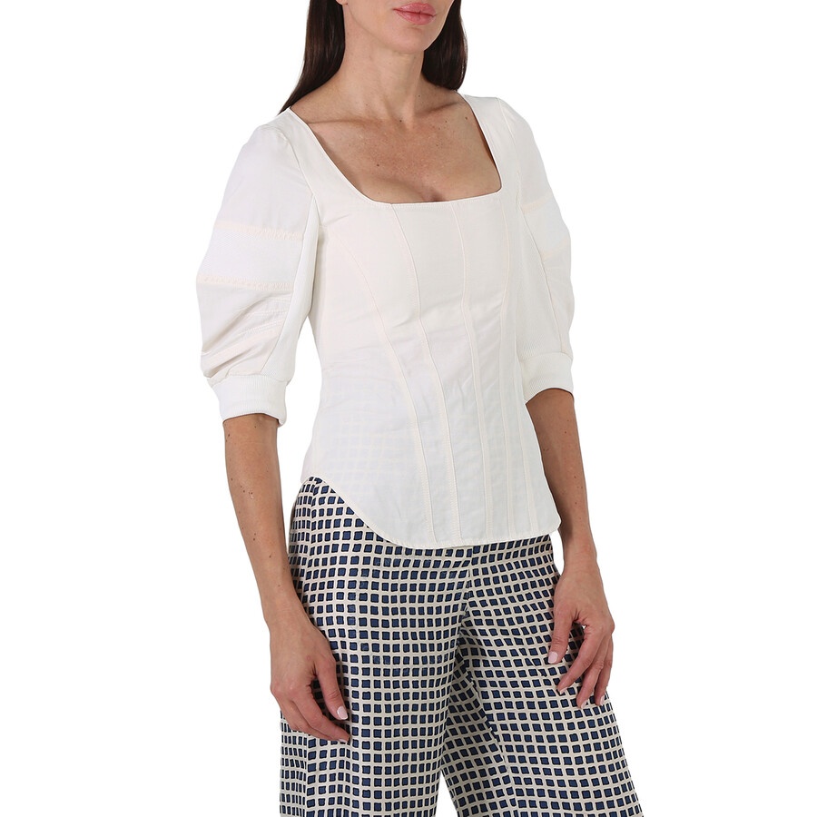 Stella Mccartney Ladies Fiona Puff-sleeve Blouse - 4