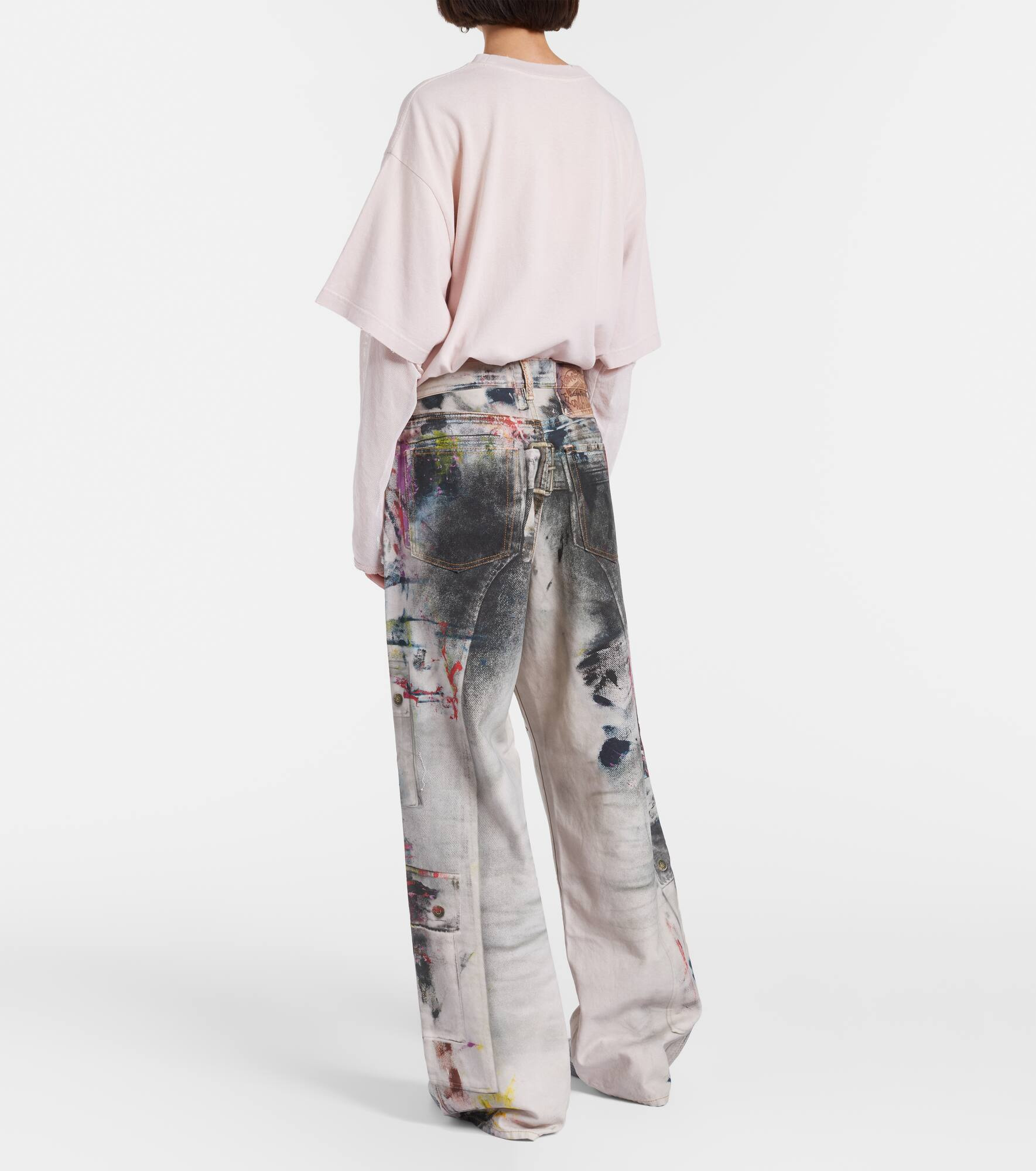 1981 trompe l'oeil wide-leg jeans - 3
