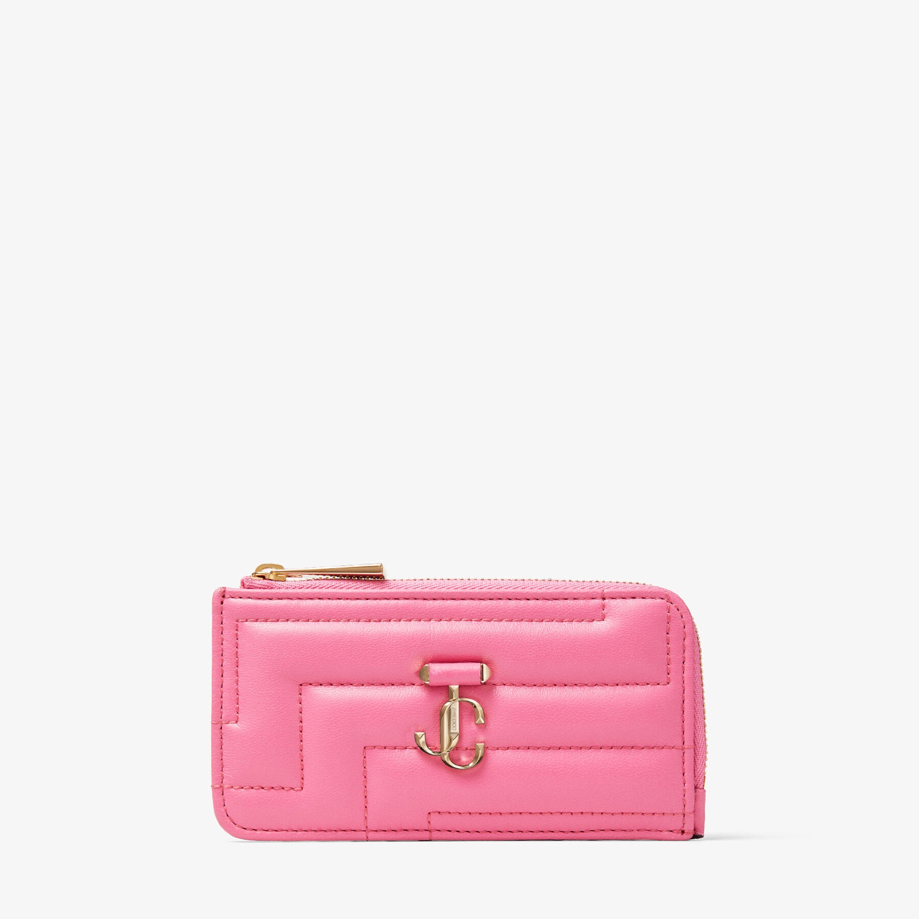 Lise-Z Avenue
Candy Pink Quilted Nappa Leather Card Holder with JC Emblem - 1