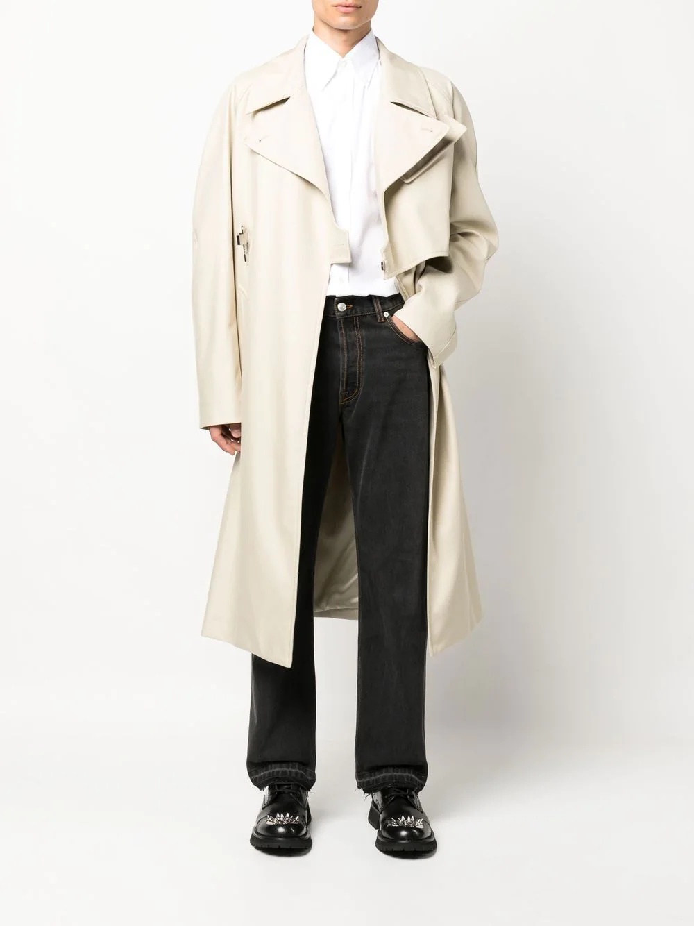 side stripe straight-leg jeans - 3