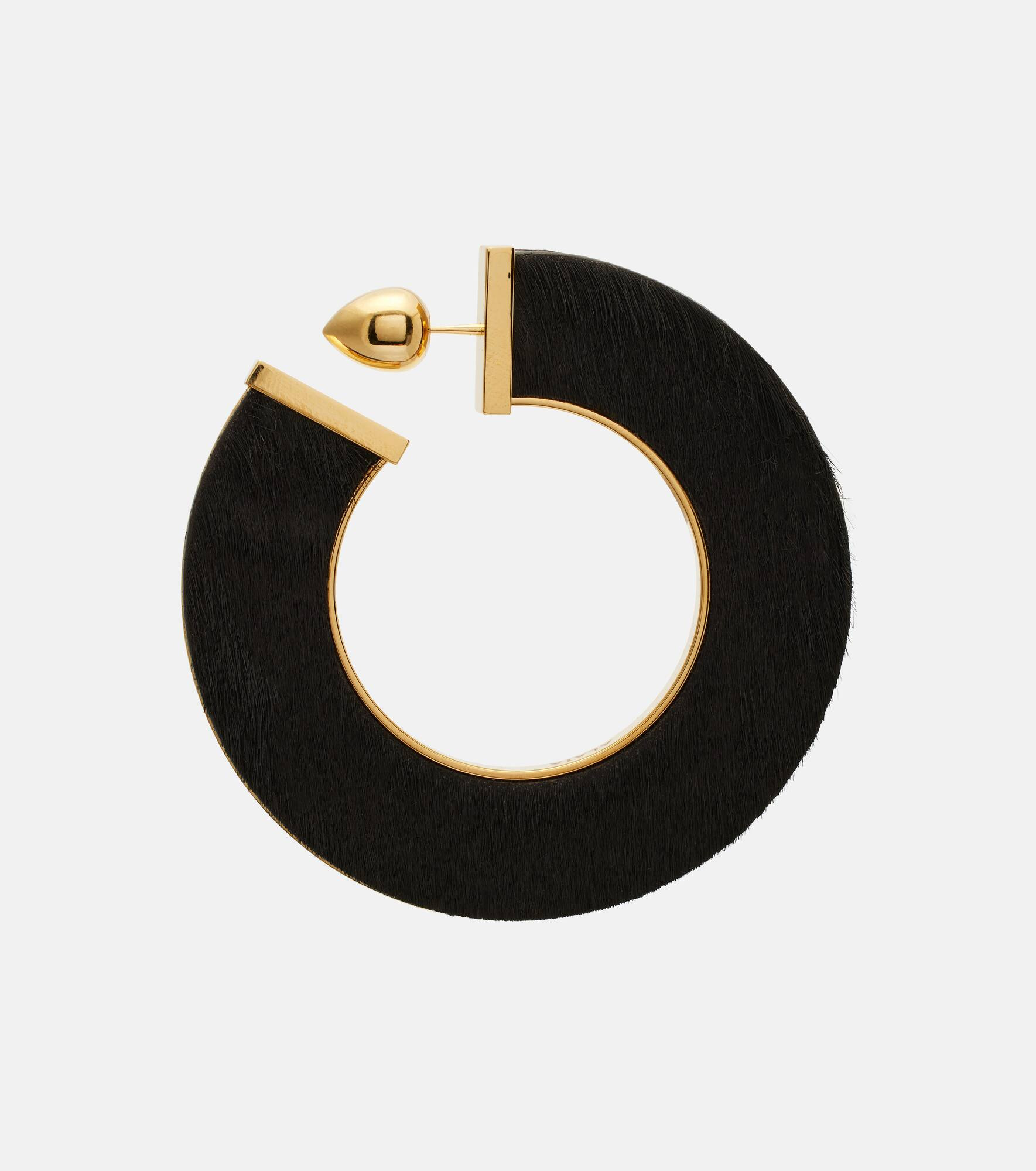 Blade Medium leather hoop earrings - 2