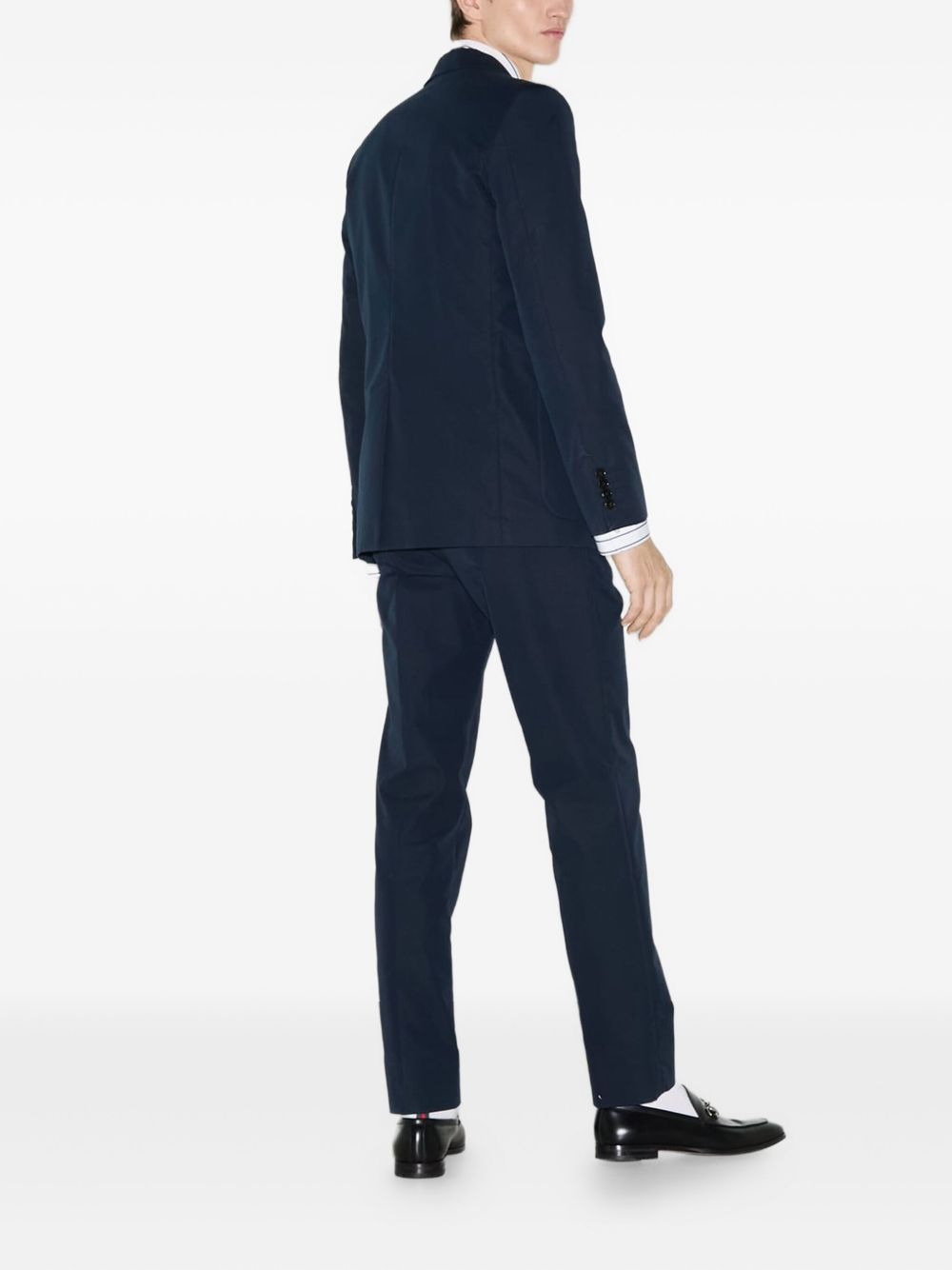 embossed-logo twill trousers - 3