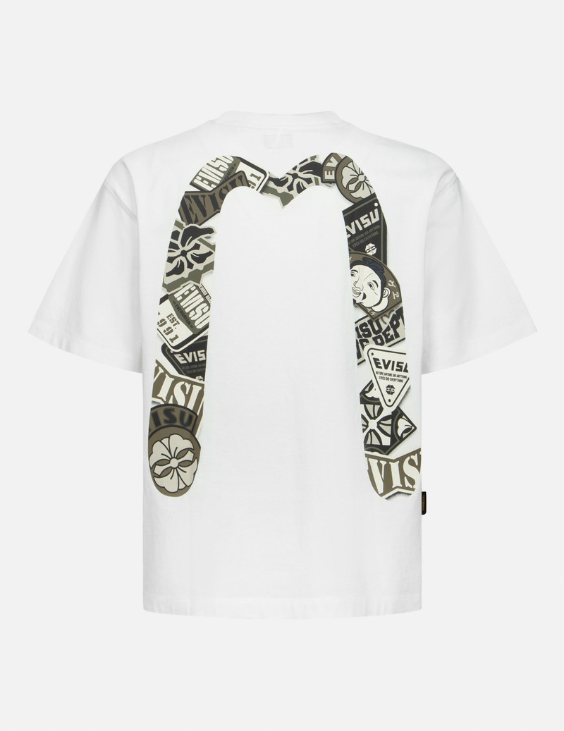 EVISU SEAGULL AND STACKED BADGE PRINT DAICOCK RELAX FIT T-SHIRT outlook