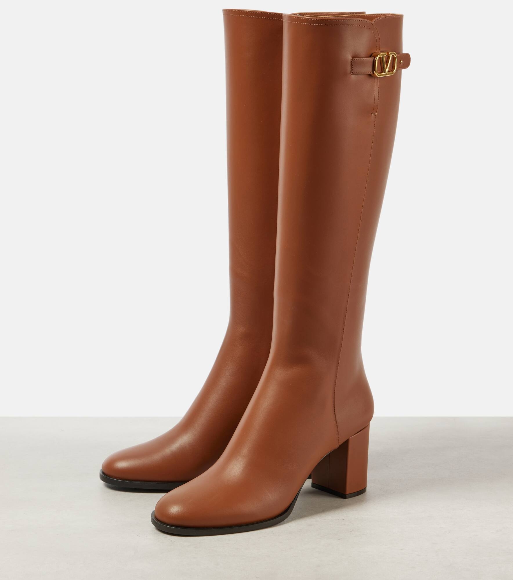 Vlogo Signature leather knee-high boots - 5