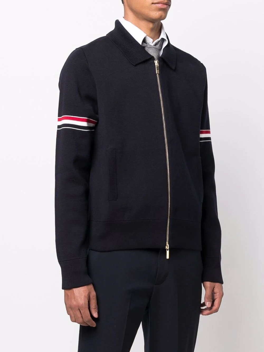 RWB stripe detailed cardigan - 3
