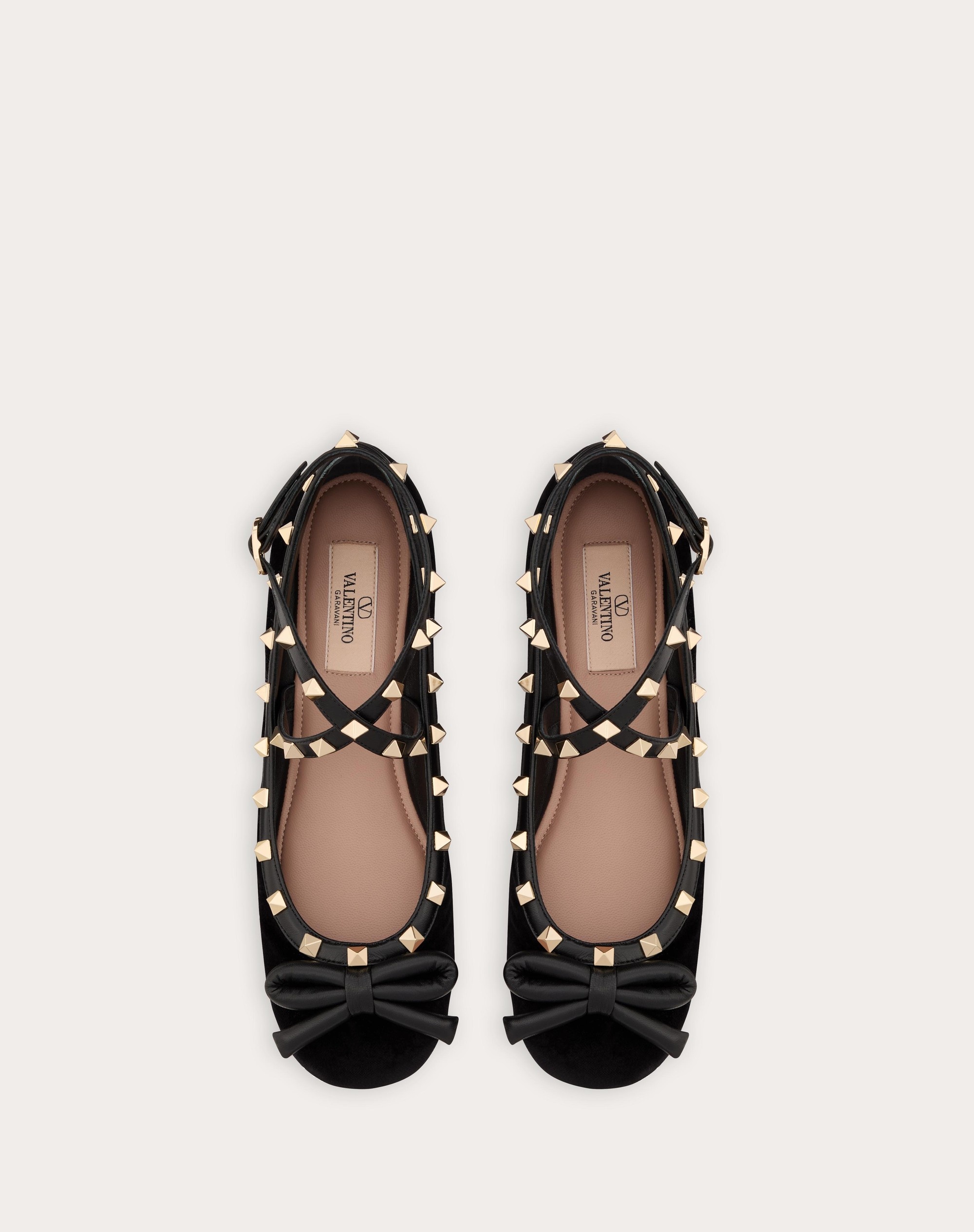 ROCKSTUD VELVET BALLERINA - 4