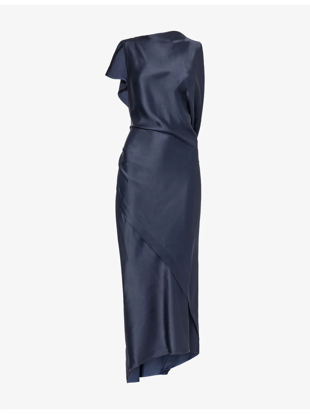 Kyra Crepe-Back Satin Midi Dress - 1