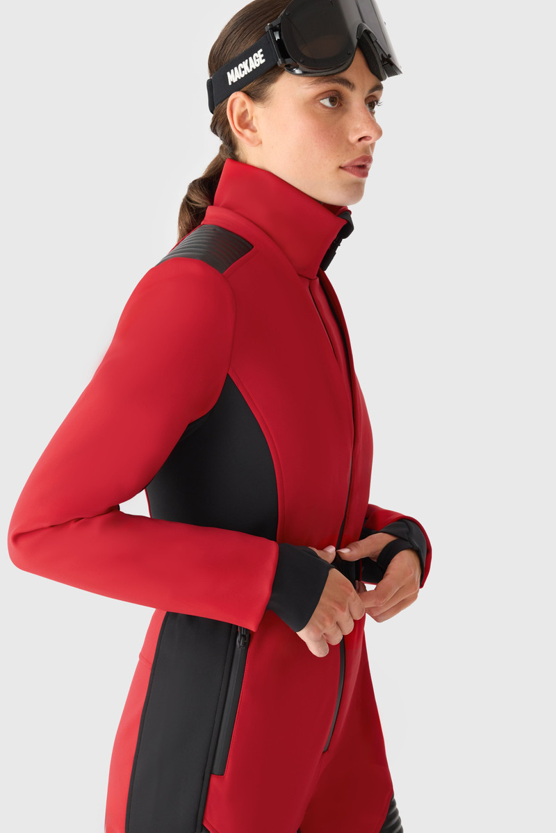 ELLE-ZR Bonded Fleece Ski Suit With Removable Fur-Trimmed Hood 6
