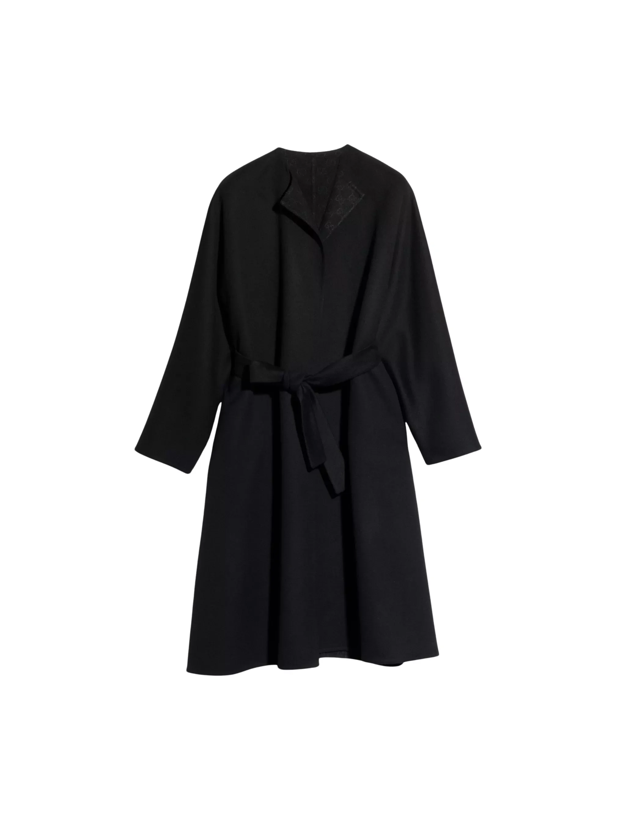 Long silk and wool coat with GG inside - 1