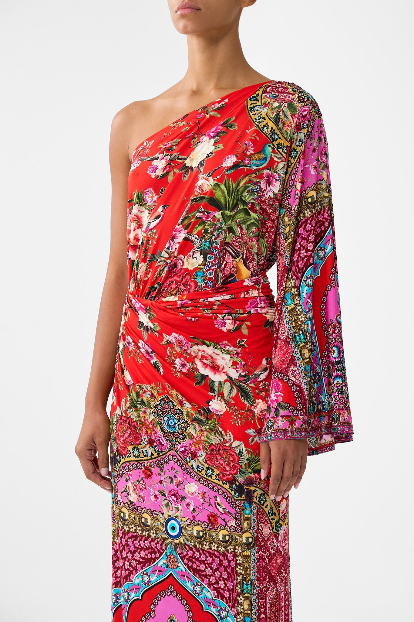 ONE SHOULDER JERSEY DRESS - 5
