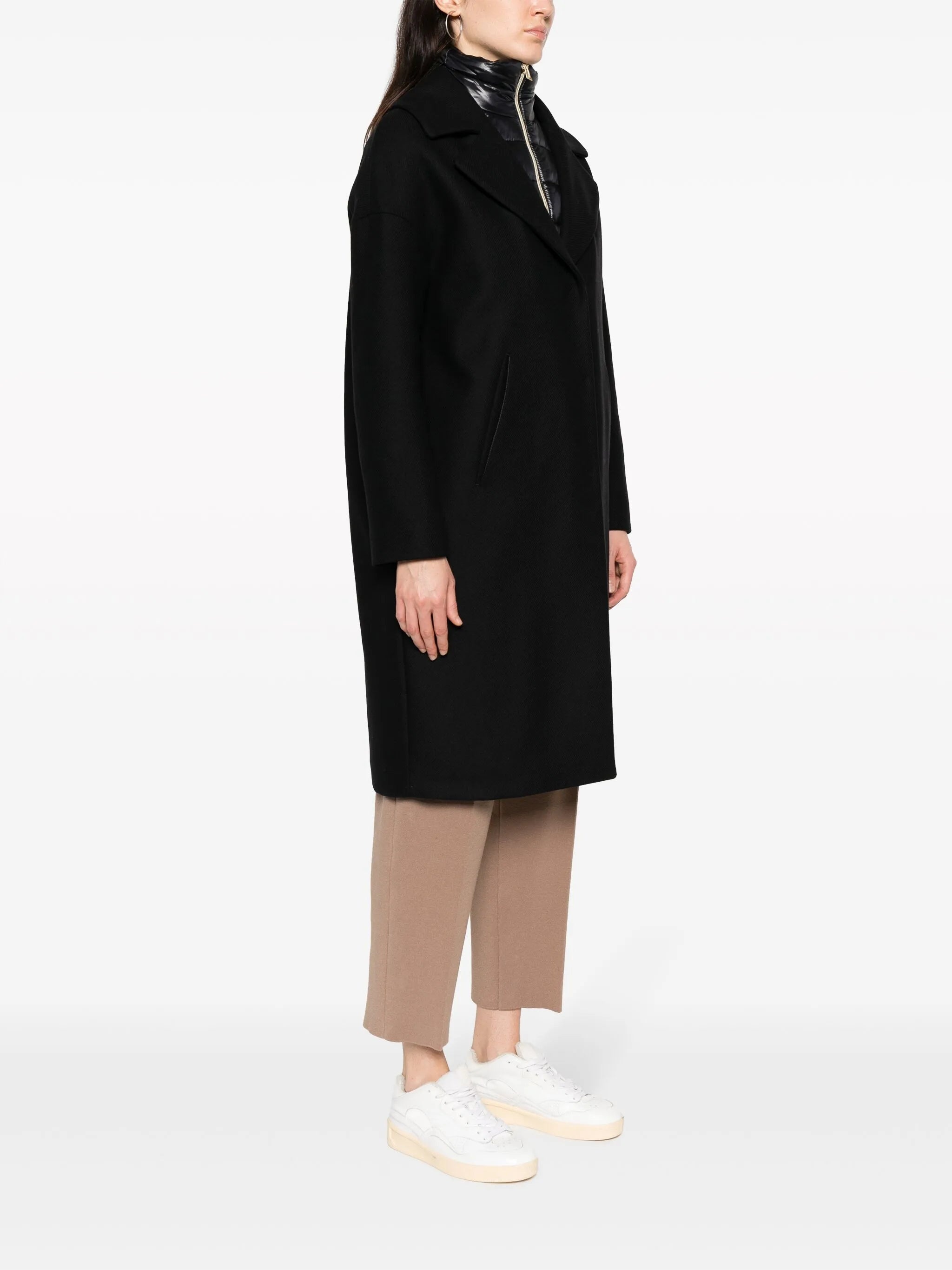 Padded-bib Single-breasted Coat - 6