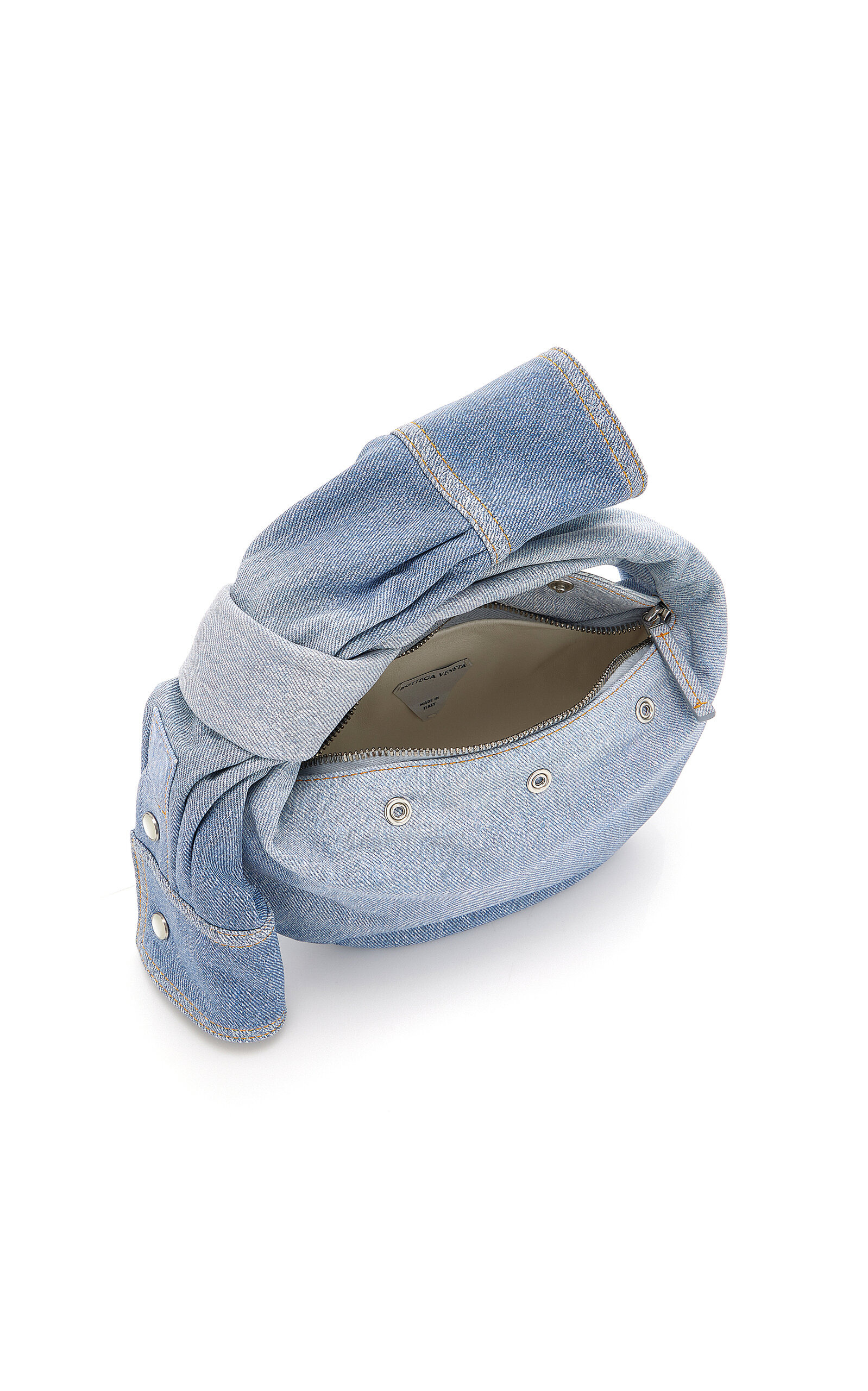 Mini Jodie Denim-Printed Leather Bag blue - 5