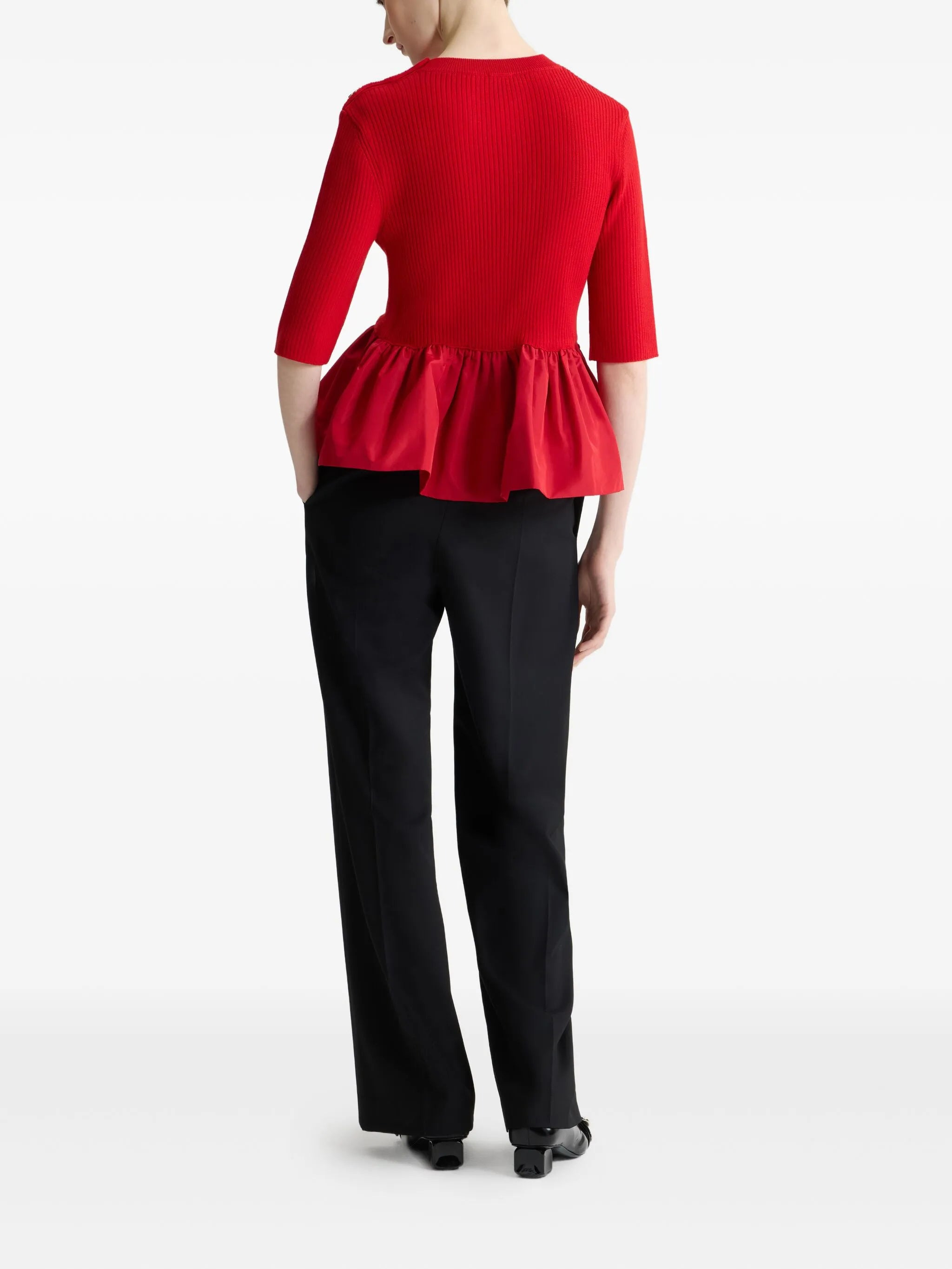 Patou Ribbed Ruffle-hem Jumper - 4