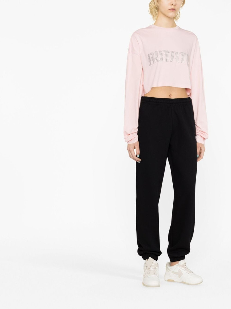ROTATE sequin-embellished logo crop top outlook