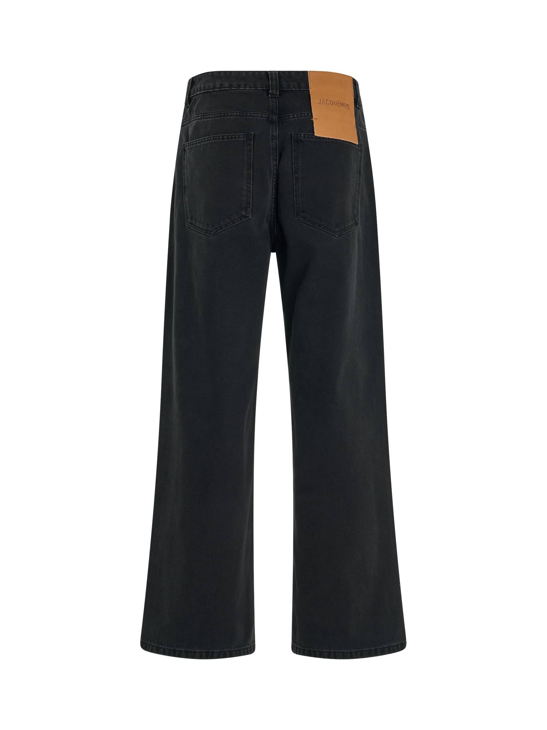 Le Denimes Large Jeans in Black - 4