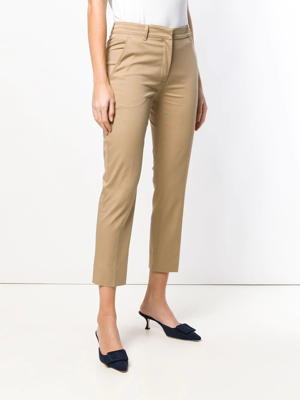 cropped slim-fit trousers - 3