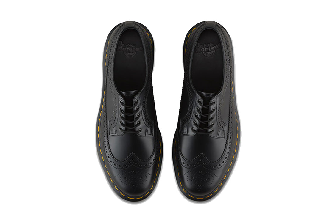 Dr. Martens 3989 Yellow Stitch Smooth Leather Brogue 'Black' 22210001 - 4