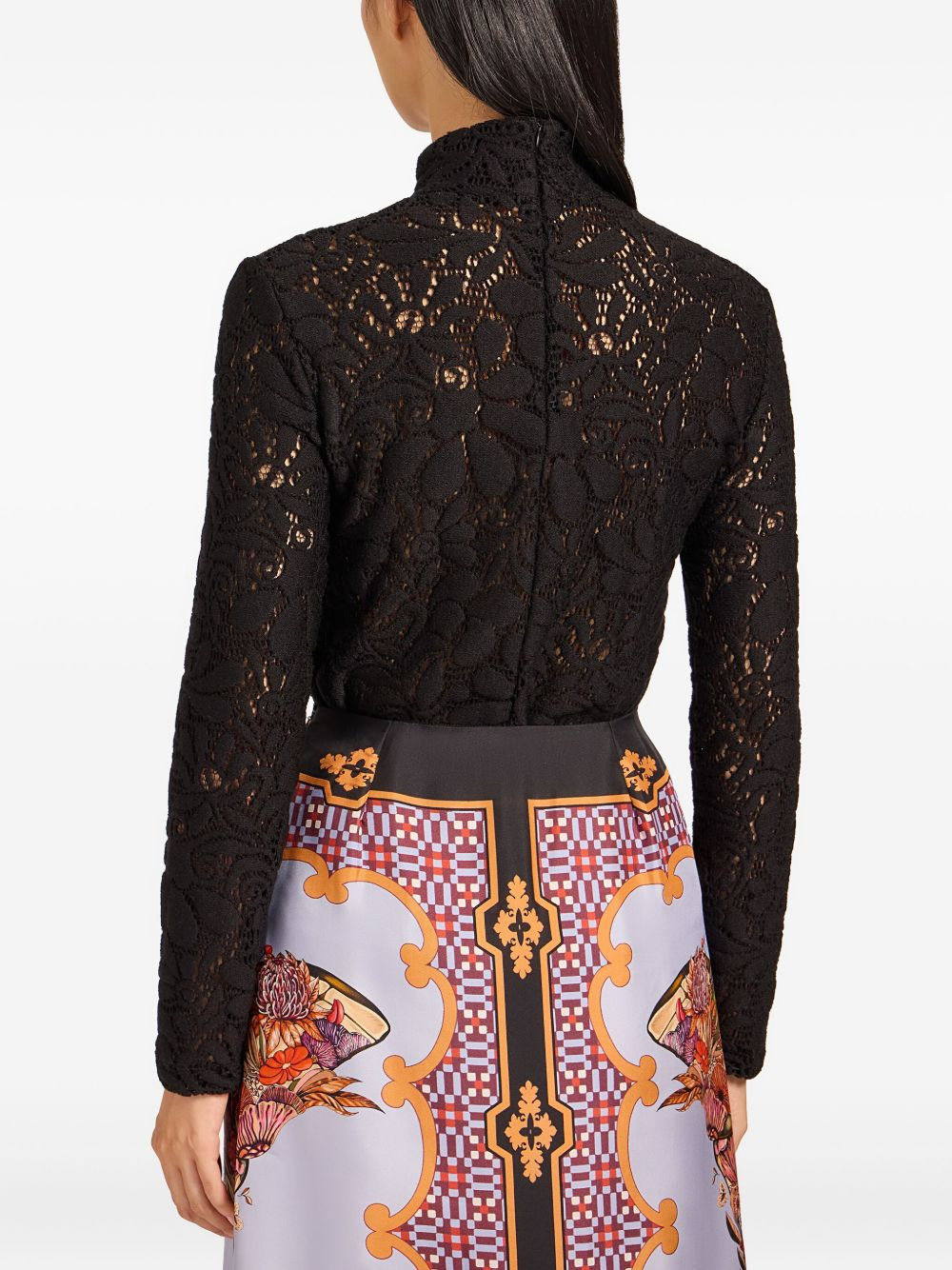 lace turtleneck top - 3