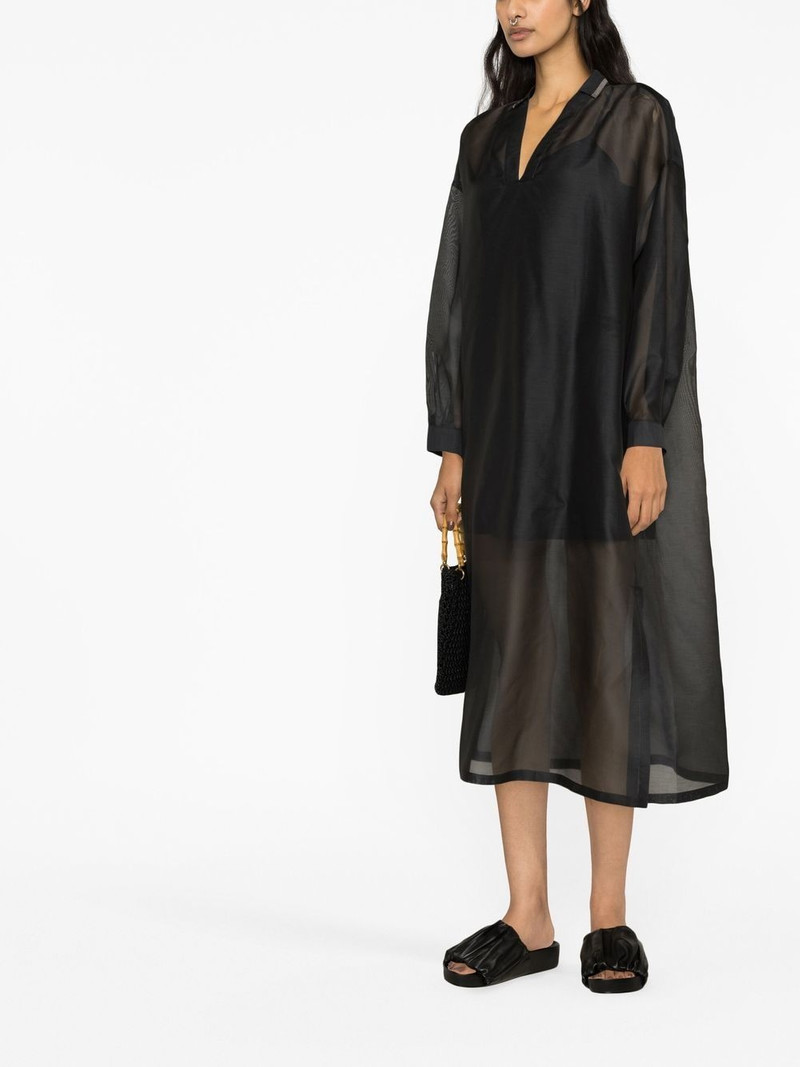 silk-blend midi dress 3