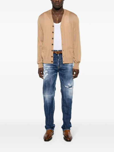 DSQUARED2 Dark Ripped Cast Wash Bro straight-leg jeans outlook