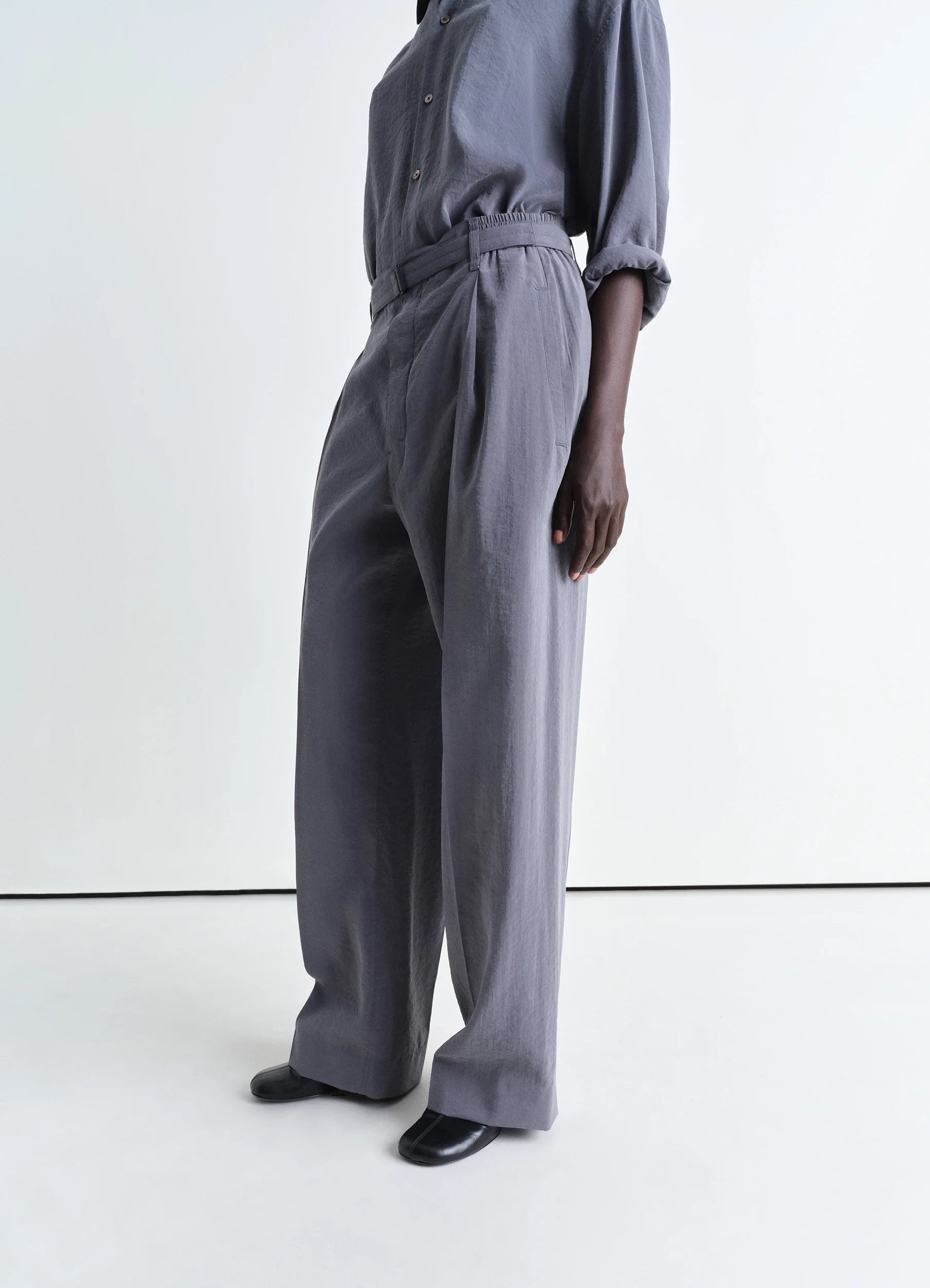 BELTED RELAXED PANTS - 3