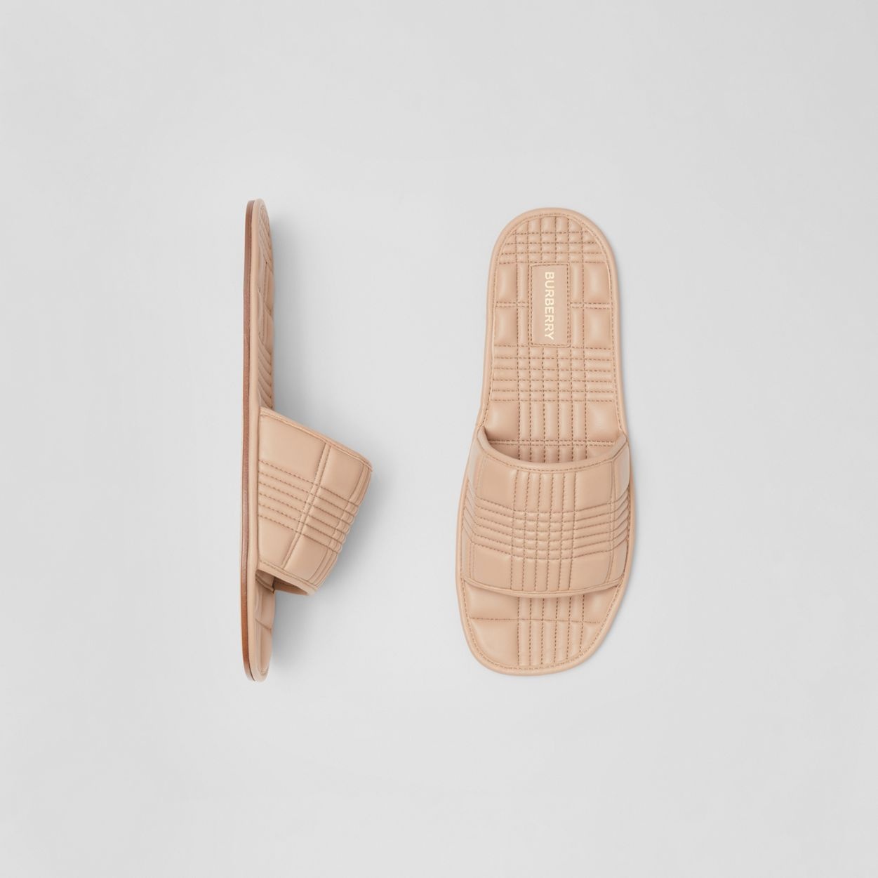 Quilted Leather Slides - 1