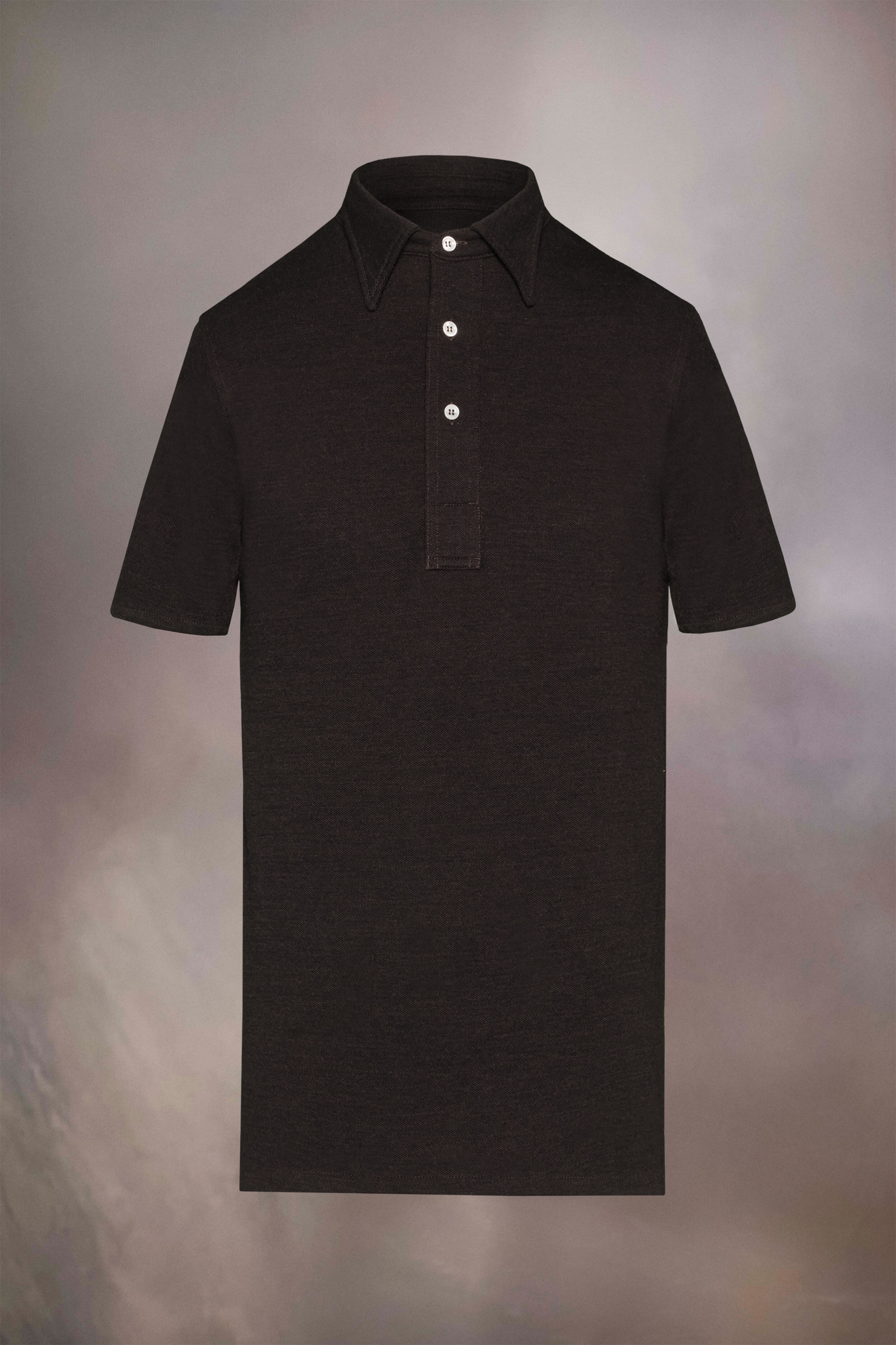 Wool piqué polo shirt - 1