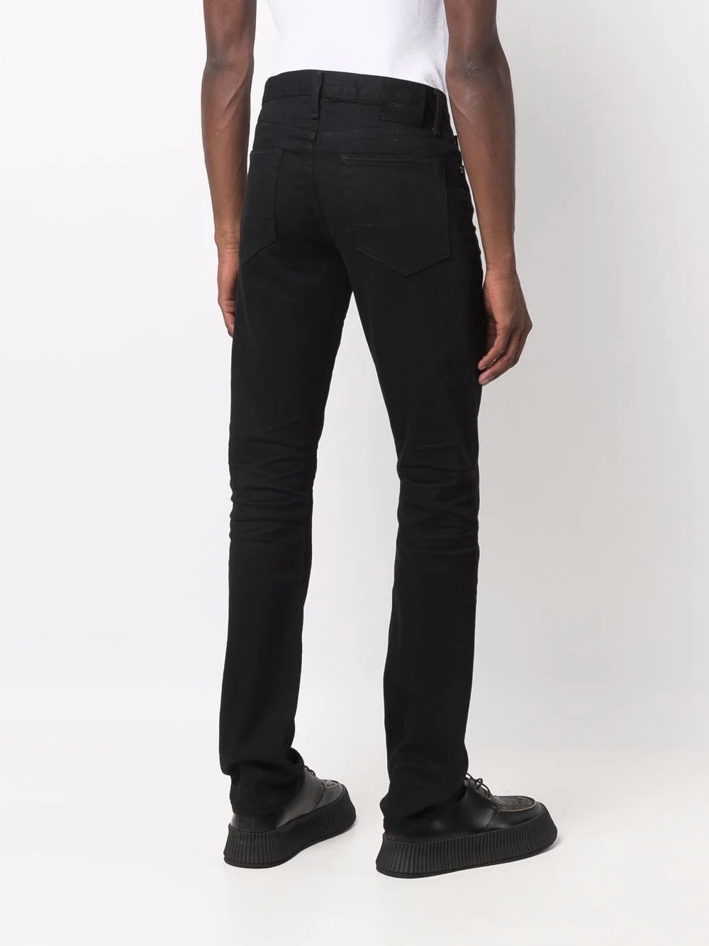 slim-cut washed jeans - 4