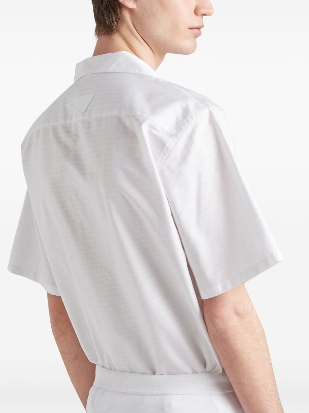 triangle-logo cotton shirt - 5