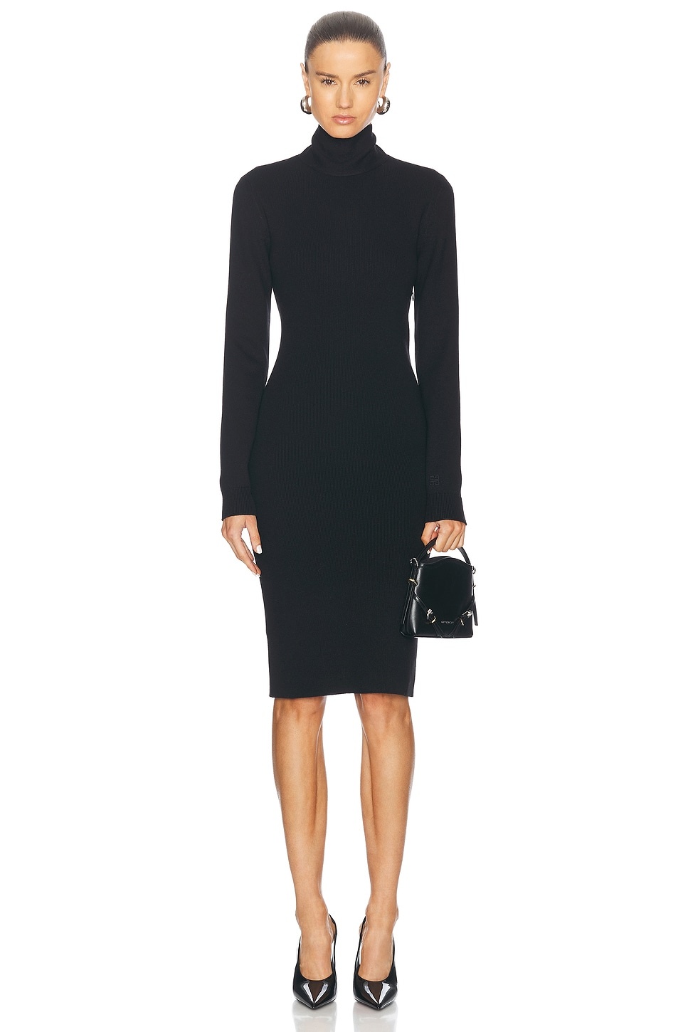 Backless Long Sleeve Dress - 1