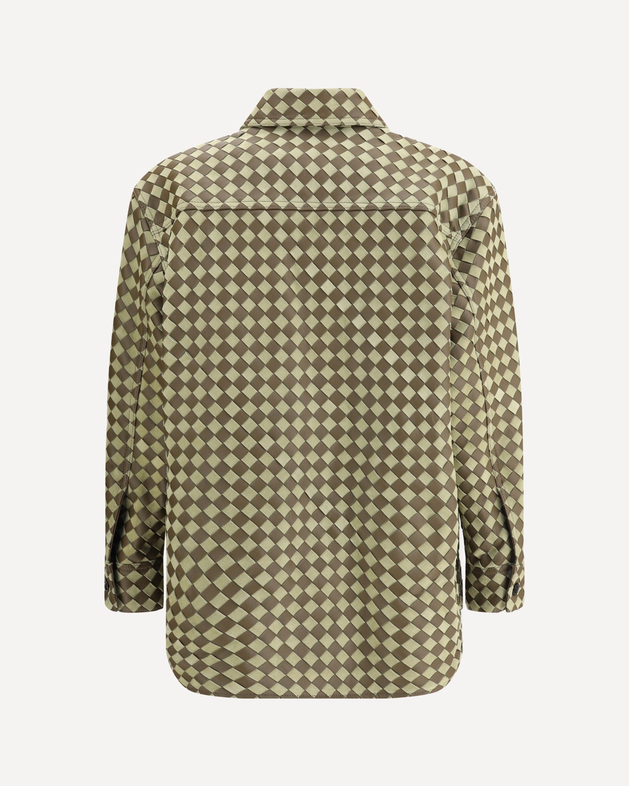Woven leather shirt Jacket - 2