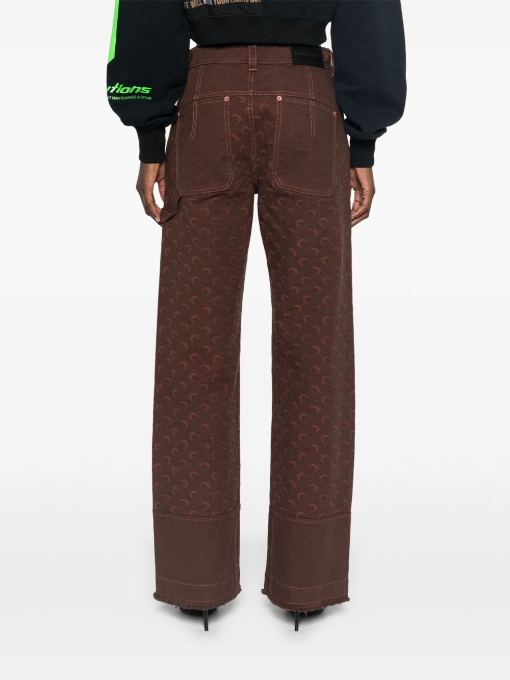 Moon-jacquard twill jeans - 4