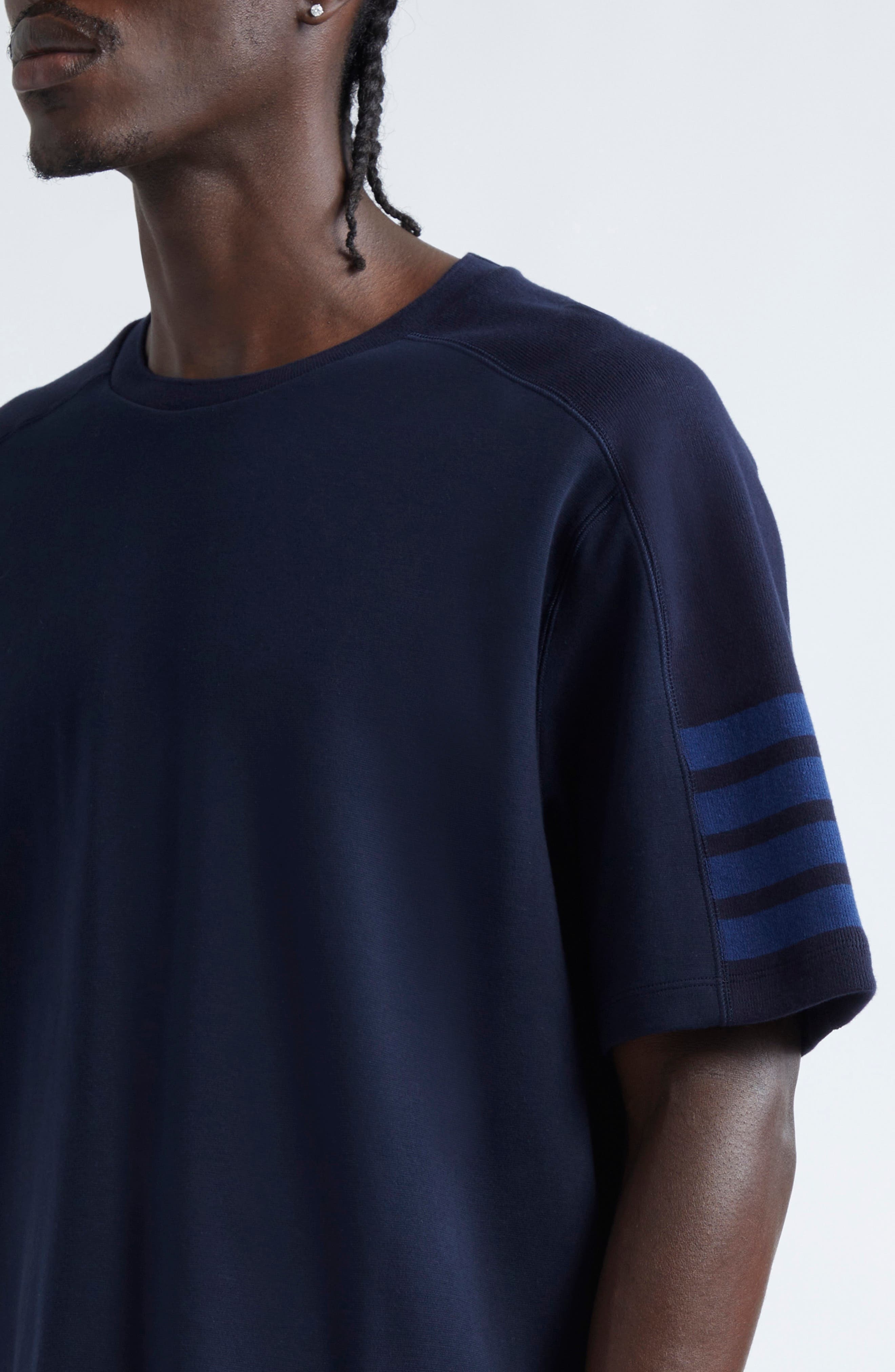 Thom Browne 4-Bar Milano Cotton T-Shirt in Navy at Nordstrom - 5