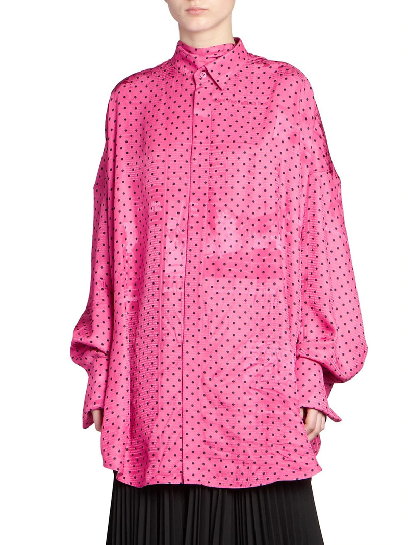 Fluid Scarf Dotted Tuxedo Shirt 3