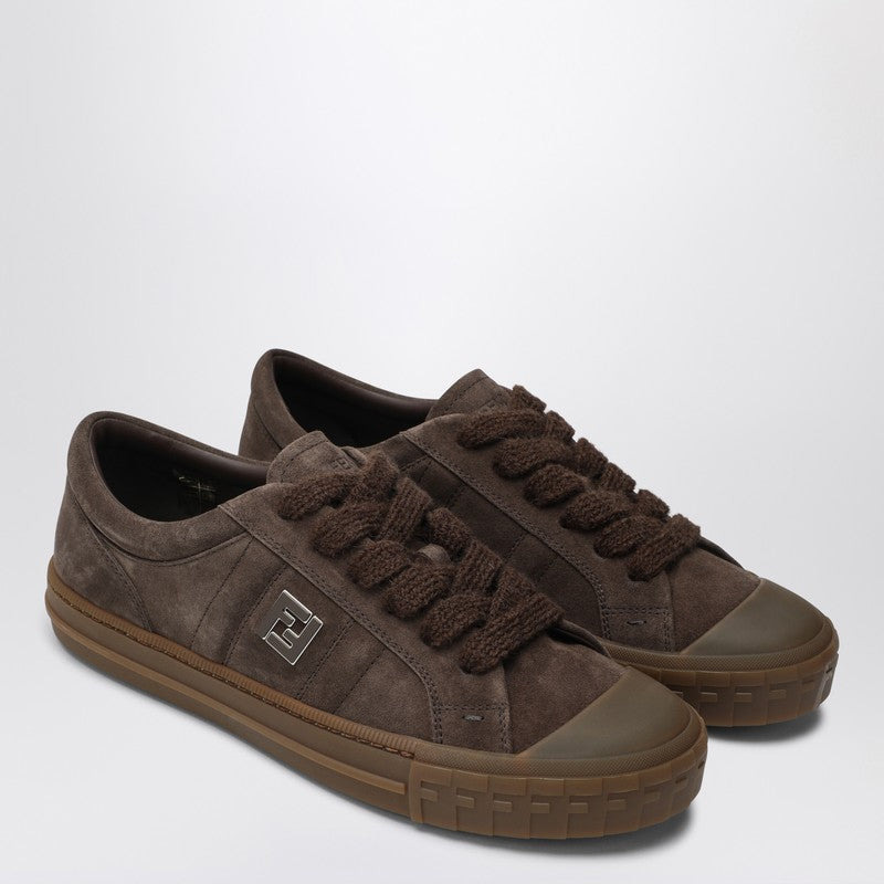 Fendi Brown Suede Low-Tops Domino Trainers Men - 2
