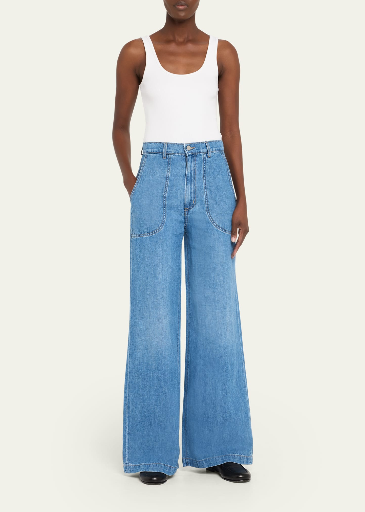 Mecox Beach Wide-Leg Jeans - 2