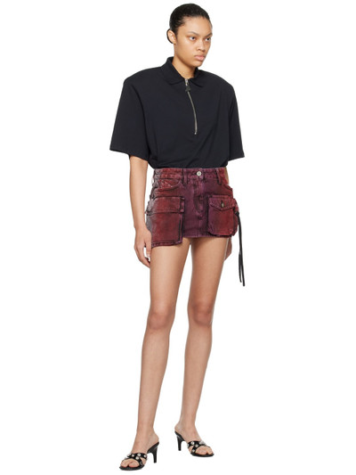 THE ATTICO Red & Gray Fay Denim Miniskirt outlook