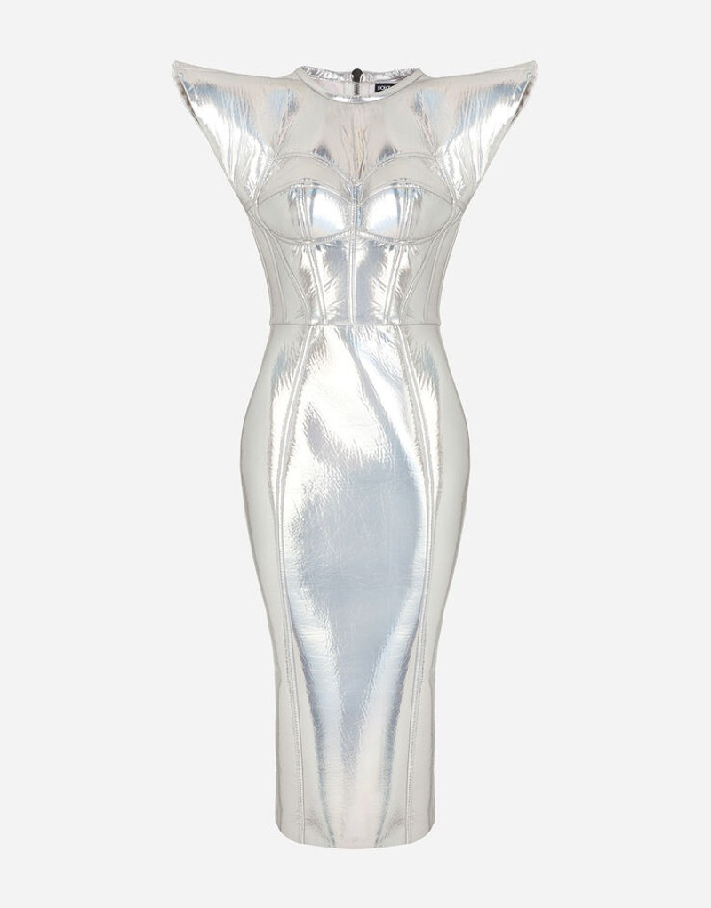 Holographic jersey calf 길이 bustier 복장 3